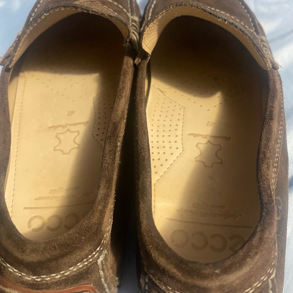 Ecco Brown Slip-On Loafers with Penny Strap - Picture 7 of 15